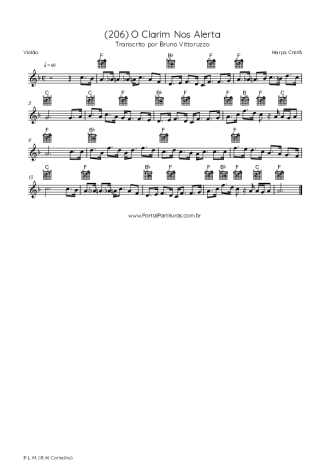 Harpa Cristã (206) O Clarim Nos Alerta score for Acoustic Guitar