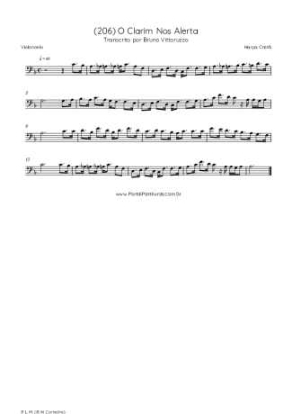 Harpa Cristã (206) O Clarim Nos Alerta score for Cello