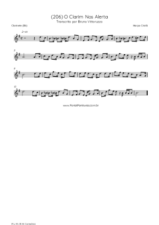 Harpa Cristã (206) O Clarim Nos Alerta score for Clarinet (Bb)
