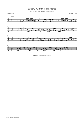 Harpa Cristã (206) O Clarim Nos Alerta score for Clarinet (C)