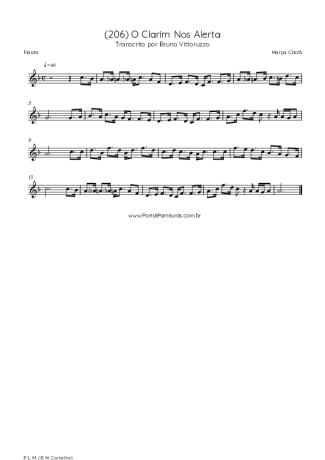 Harpa Cristã (206) O Clarim Nos Alerta score for Flute