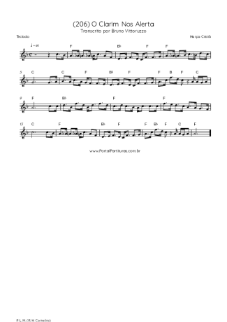 Harpa Cristã (206) O Clarim Nos Alerta score for Keyboard