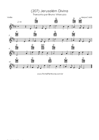 Harpa Cristã (207) Jerusalém Divina score for Acoustic Guitar