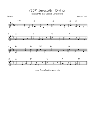 Harpa Cristã (207) Jerusalém Divina score for Keyboard