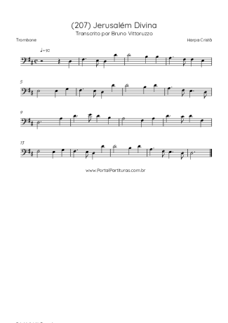 Harpa Cristã (207) Jerusalém Divina score for Trombone