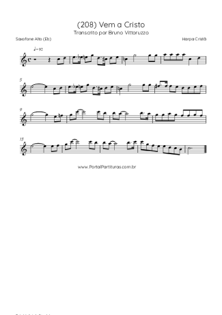 Harpa Cristã (208) Vem A Cristo score for Alto Saxophone