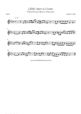 Harpa Cristã (208) Vem A Cristo score for Harmonica