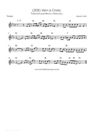Harpa Cristã (208) Vem A Cristo score for Keyboard