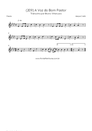 Harpa Cristã (209) A Voz Do Bom Pastor score for Flute