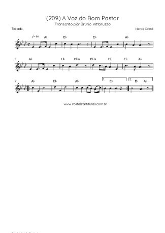 Harpa Cristã (209) A Voz Do Bom Pastor score for Keyboard