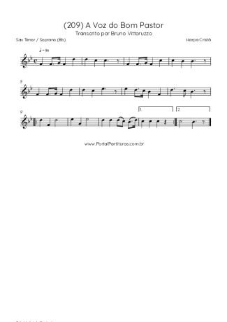 Harpa Cristã (209) A Voz Do Bom Pastor score for Tenor Saxophone Soprano (Bb)
