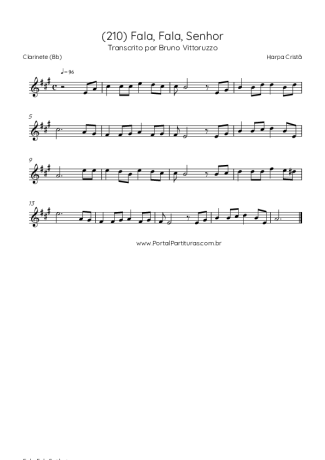 Harpa Cristã (210) Fala Fala Senhor score for Clarinet (Bb)
