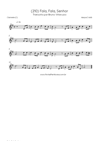Harpa Cristã (210) Fala Fala Senhor score for Clarinet (C)