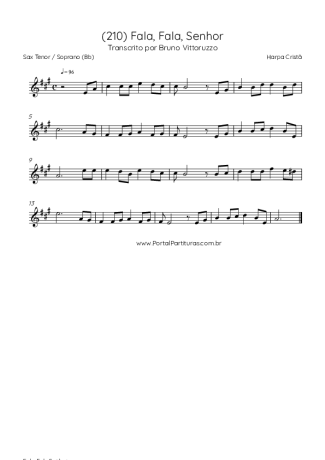 Harpa Cristã (210) Fala Fala Senhor score for Tenor Saxophone Soprano (Bb)