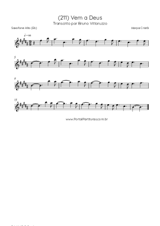 Harpa Cristã (211) Vem A Deus score for Alto Saxophone