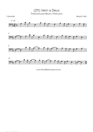 Harpa Cristã (211) Vem A Deus score for Cello