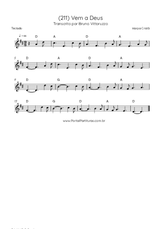 Harpa Cristã (211) Vem A Deus score for Keyboard