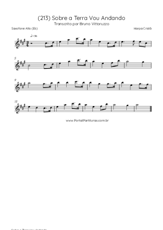 Harpa Cristã (213) Sobre A Terra Vou Andando score for Alto Saxophone
