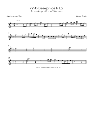 Harpa Cristã (214) Desejamos Ir Lá score for Alto Saxophone