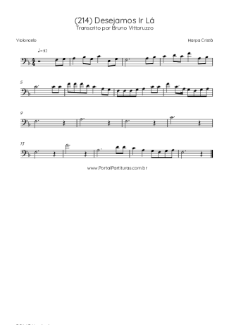 Harpa Cristã (214) Desejamos Ir Lá score for Cello
