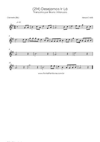 Harpa Cristã (214) Desejamos Ir Lá score for Clarinet (Bb)