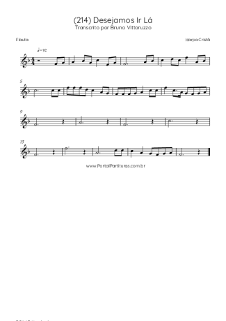 Harpa Cristã (214) Desejamos Ir Lá score for Flute