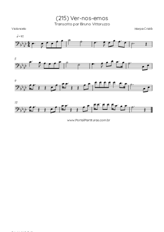 Harpa Cristã (215) Ver-nos-emos score for Cello