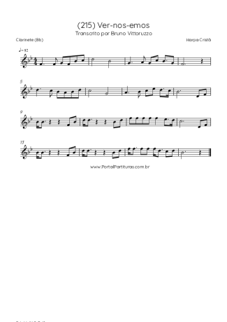 Harpa Cristã (215) Ver-nos-emos score for Clarinet (Bb)