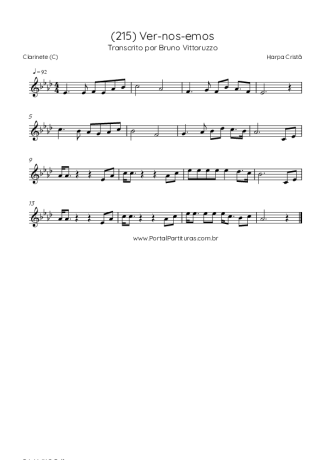 Harpa Cristã (215) Ver-nos-emos score for Clarinet (C)