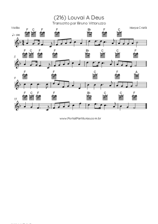 Harpa Cristã (216) Louvai A Deus score for Acoustic Guitar