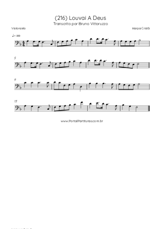 Harpa Cristã (216) Louvai A Deus score for Cello