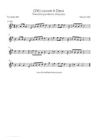 Harpa Cristã (216) Louvai A Deus score for Trumpet
