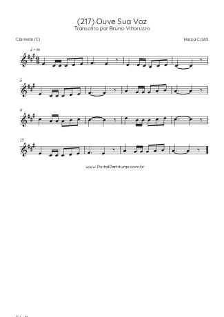Harpa Cristã (217) Ouve Sua Voz score for Clarinet (C)