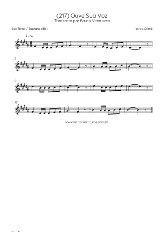Harpa Cristã (217) Ouve Sua Voz score for Tenor Saxophone Soprano (Bb)