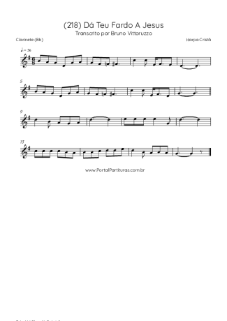 Harpa Cristã (218) Dá Teu Fardo A Jesus score for Clarinet (Bb)