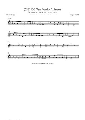 Harpa Cristã (218) Dá Teu Fardo A Jesus score for Clarinet (C)