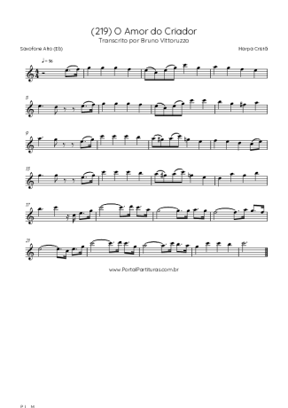 Harpa Cristã (219) O Amor Do Criador score for Alto Saxophone