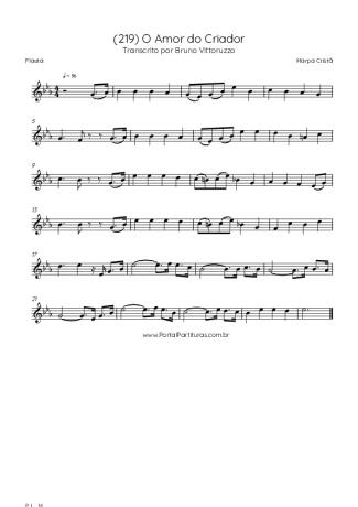 Harpa Cristã (219) O Amor Do Criador score for Flute