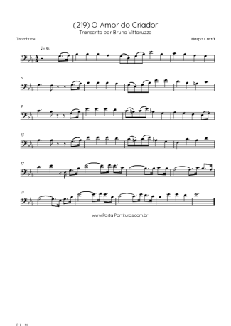 Harpa Cristã (219) O Amor Do Criador score for Trombone