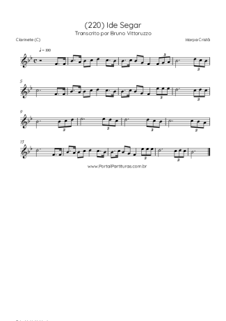 Harpa Cristã (220) Ide Segar score for Clarinet (C)