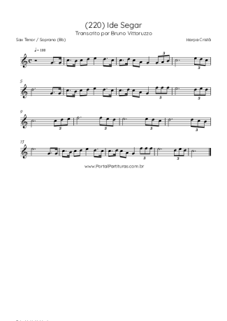 Harpa Cristã (220) Ide Segar score for Tenor Saxophone Soprano (Bb)
