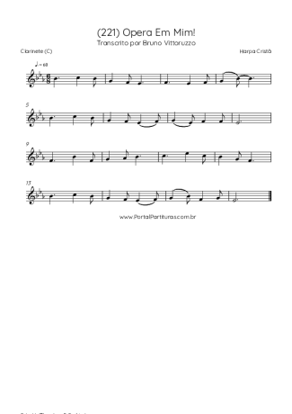 Harpa Cristã (221) Opera Em Mim! score for Clarinet (C)