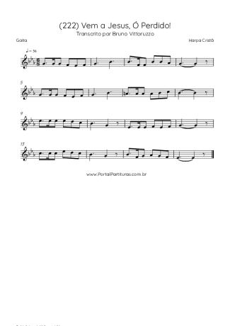 Harpa Cristã (222) Vem A Jesus Ó Perdido! score for Harmonica