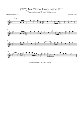 Harpa Cristã (223) Na Minha Alma Reina Paz score for Alto Saxophone