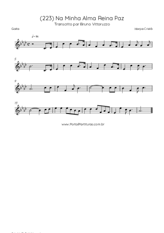 Harpa Cristã (223) Na Minha Alma Reina Paz score for Harmonica
