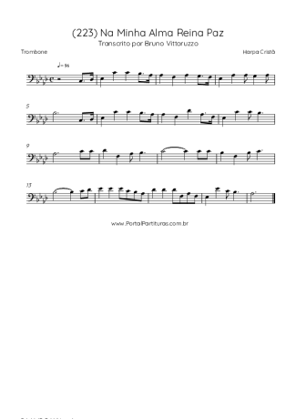 Harpa Cristã (223) Na Minha Alma Reina Paz score for Trombone