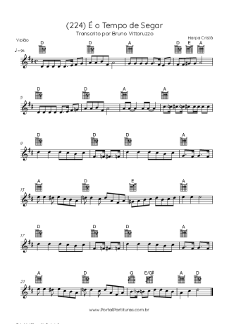 Harpa Cristã (224) É O Tempo De Segar score for Acoustic Guitar