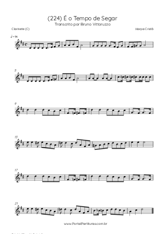 Harpa Cristã (224) É O Tempo De Segar score for Clarinet (C)