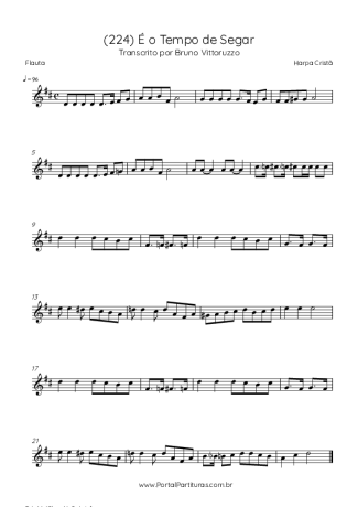 Harpa Cristã (224) É O Tempo De Segar score for Flute