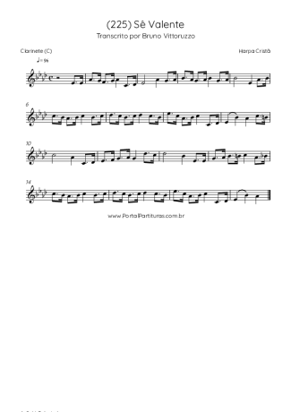 Harpa Cristã (225) Sê Valente score for Clarinet (C)